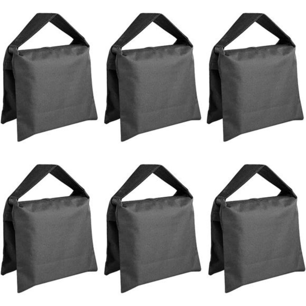 6 Pack Black Sand Bag Photography Studio Video Stage Film Saddlebag